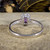 Amethyst and Diamond Illusion Halo Cluster Ring in White Gold