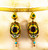 Art Deco Style 5.80 Carat Emerald Garnet Turquoise Yellow Gold Stud Earrings