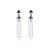 Blue Sapphire & Emerald Dangle Earrings with Diamond in 18 Karat White Gold