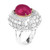 3.63 Carat Fancy White Diamond 5.97 Carat Vivid Red Sugar Loaf Ruby Unique Ring