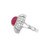 3.63 Carat Fancy White Diamond 5.97 Carat Vivid Red Sugar Loaf Ruby Unique Ring