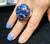 Ceylon Sapphire & Diamond Large Dome Palladium Ring GIA Certified