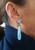 Art Deco Style Aquamarine White Gold Diamonds Black Enamel Plain Drop Earrings