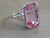 Art Deco French Morganite  Diamond Platinum Ring.