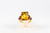 Art Deco Style 12.42 Carat White Diamond Ruby Citrine Yellow Gold Cocktail Ring
