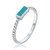 14K White Gold Pave Diamond Turquoise Enamel Rectangle Ring, Shlomit Rogel