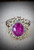 4.64 Carat Burma Pink Sapphire and Diamond Engagement Ring 18 Karat