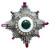 Vintage Art deco style Star brooch sterling rhinestones 1940s US