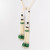 Baume Long Onyx Pearl Emerald Art Deco Style Necklace