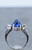Platinum, Diamond and Blue Cabochon Sapphire Ring