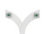 18 Karat Gold Earring White Gold Round Emerald Double Hallo Diamond Post Earring