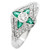 Emerald Diamond 18K Gold Delicate Floral Pinkey Ring