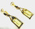 16 ct. t.w. Yellow Beryl, Black Diamond Yellow Gold Art Deco Inspired Earrings