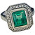 Colombian Emerald Diamond Art Deco Style Engagement Style Ring