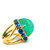 48.07 Carat GRS Certified Colombian Carved Emerald and Diamond Cocktail Ring