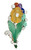 Art Deco Diamond Multi-Gem Carnelian Citrine Platinum Floral Flower Brooch
