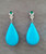 Art Deco Style Diamond Gold Green Enamel Natural Turquoise Plain Drop Earrings