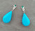 Art Deco Style Diamond Gold Green Enamel Natural Turquoise Plain Drop Earrings