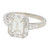 GIA Certified Art Deco Inspired Emerald Cut Diamond Halo Ring Set in Platinum