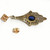 Art Deco 18 Karat Yellow Gold Platinum, Sapphire Cabochon Diamonds Drop Earrings