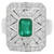 Emerald Diamond 18 Karat Gold Art Deco Style Ring