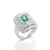 Emerald Diamond 18 Karat Gold Art Deco Style Ring