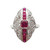 Ruby with Diamond Ring Set in 18 Karat White Gold Setting