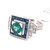 Art Deco Style 1.19 Carat Emerald with Sapphires & Diamonds Ring 18k White Gold