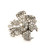 Flower Clip with Old Cut Diamonds in Platinum 950