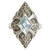 Sterling Silver Blue Topaz and Marquisette Art Deco Ring