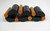 1930's True Vintage Bakelite Catalin Stretch Wide Black & Butterscotch Bracelet