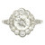 Art Deco Style 1.58 Carat Old European Diamond Engagement Ring Oval Halo Flower