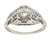 Art Deco Old European Cut Diamond 18 Karat White Gold Trellis Engagement Ring
