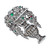 LaCloche Emerald Ruby and Diamond Art Deco Style Pin