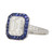 Art Deco Style 2.03ct Emerald Cut Diamond and Sapphire Target Ring in Platinum