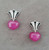 14k Gold Art Deco Style Heart Shape Rubies Diamonds Black Enamel Dangle Earrings