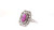 Red Ruby Ring with White Diamond Surround
