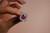 Red Ruby Ring with White Diamond Surround