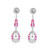 Art Deco Style Ruby Diamond Dangle Cocktail Earring 18 Karat White Gold