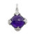 Amethyst with Diamond Pendant Set in 18 Karat White Gold Settings