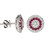 Art Deco Style Earring 18 Karat White Gold Diamonds & Ruby Earrings Large Studs