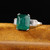 Antique Art Deco Platinum Sugarloaf Emerald and Baguette Diamond Ring, GIA