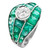 Vintage 6.75cts Diamond Emerald Platinum Engagment Cocktail Ring