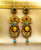 Art Deco Style White Diamond Emerald Ruby Opal Turquoise Yellow Gold Earrings