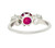 Art Deco 2.23 Carats No Heat Burma Ruby Diamond Three Stone Ring AGL