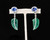 Carved Emerald and Tanzanite Dangle Earring