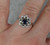 Vintage 18ct White Gold Sapphire and Diamond Snowflake Cluster Ring