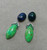 Black Opal Green Turquoise Blue Sapphires Green Enamels Diamonds Gold Earrings