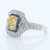 Yellow Diamond & Blue Sapphire Ring 18 Karat Two Tone Gold and Diamonds