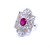 Art Deco Ruby Diamond Platinum Cocktail Ring